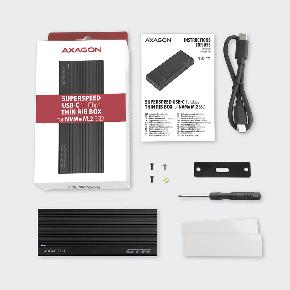 SSD ACC ENCLOSURE M.2 NVME/USB-C EEM2-GTR AXAGON - Image 4