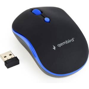 MOUSE USB OPTICAL WRL BLACK/BLUE MUSW-4B-03-B GEMBIRD
