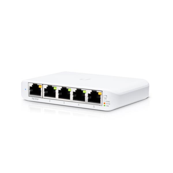 Switch UBIQUITI USW-Flex-Mini 5x10Base-T / 100Base-TX / 1000Base-T 1xRJ45 1 PoE ports 1 USW-FLEX-MINI