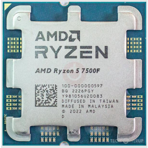 CPU AMD Desktop Ryzen 5 7500F 3700 MHz Cores 6 6MB Socket SAM5 65 Watts OEM 100-000000597