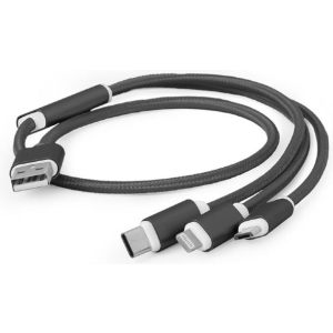 CABLE USB CHARGING 3IN1 1M/BLACK CC-USB2-AM31-1M GEMBIRD