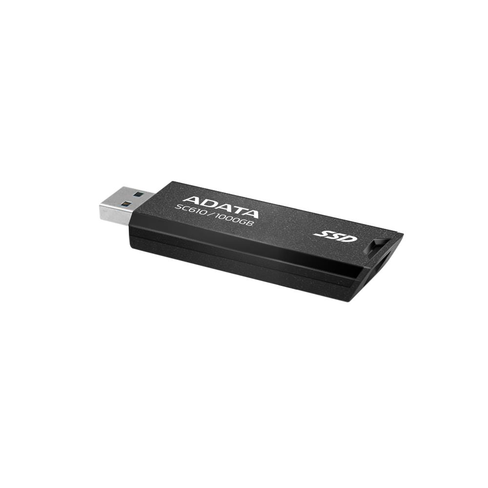 External SSD ADATA SC610 1TB USB 3.2 Write speed 500 MBytes/sec Read speed 550 MBytes/sec SC610-1000G-CBK/RD - Image 3