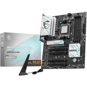 Mainboard MSI AMD B840 SAM5 ATX Memory slots 4 5xPCI-Express 16x 2xM.2 1xHDMI 1xAudio-In 1xAudio-Out 1xMicrophone 4xUSB 2.0 3xUSB 3.2 1xUSB-C 1xRJ45 B840GAMINGPLUSWIFI