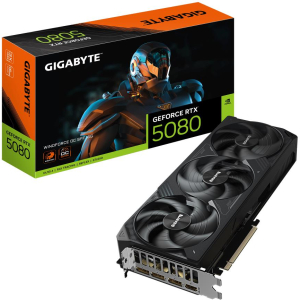 Graphics Card GIGABYTE NVIDIA GeForce RTX 5080 16 GB GDDR7 256 bit PCIE 5.0 16x GPU 2670 MHz Triple slot Fansink 1xHDMI 3xDisplayPort GV-N5080WF3OC-16GD1.0