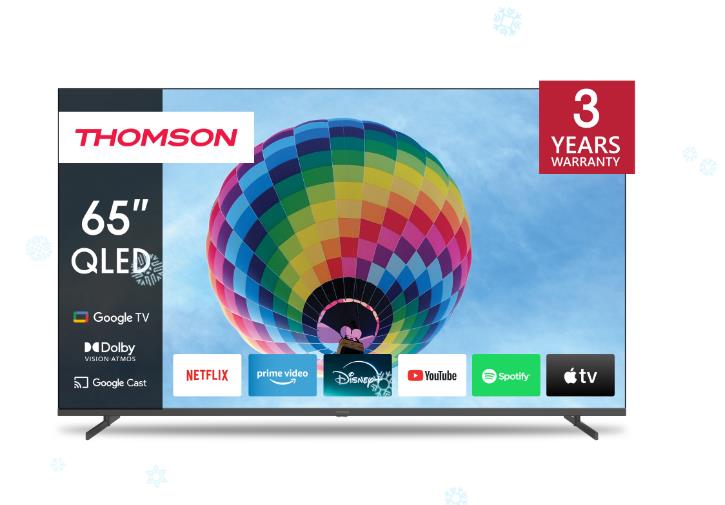 TV Set THOMSON 65" 4K/Smart QLED 3840x2160 Wireless LAN Bluetooth Google TV Dark Grey 65QG4S14