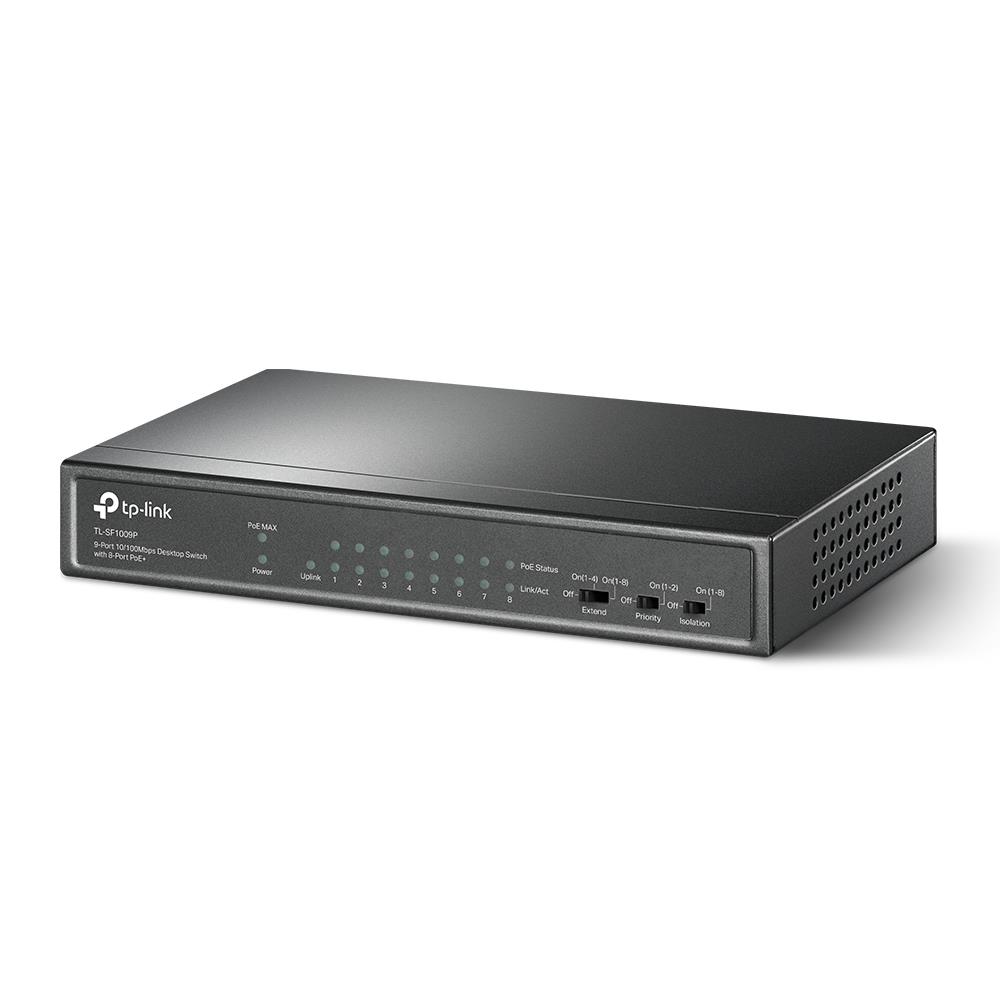 Switch TP-LINK Desktop/pedestal 9x10Base-T / 100Base-TX PoE+ ports 8 TL-SF1009P - Image 2