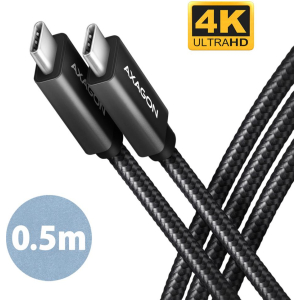 CABLE USB-C TO USB-C 0.5M 100W/BLACK BUCM32-CM05AB AXAGON