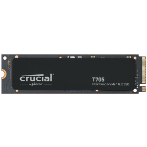 SSD CRUCIAL T705 4TB M.2 PCIe Gen5 NVMe Write speed 12600 MBytes/sec Read speed 14100 MBytes/sec TBW 2400 TB CT4000T705SSD3
