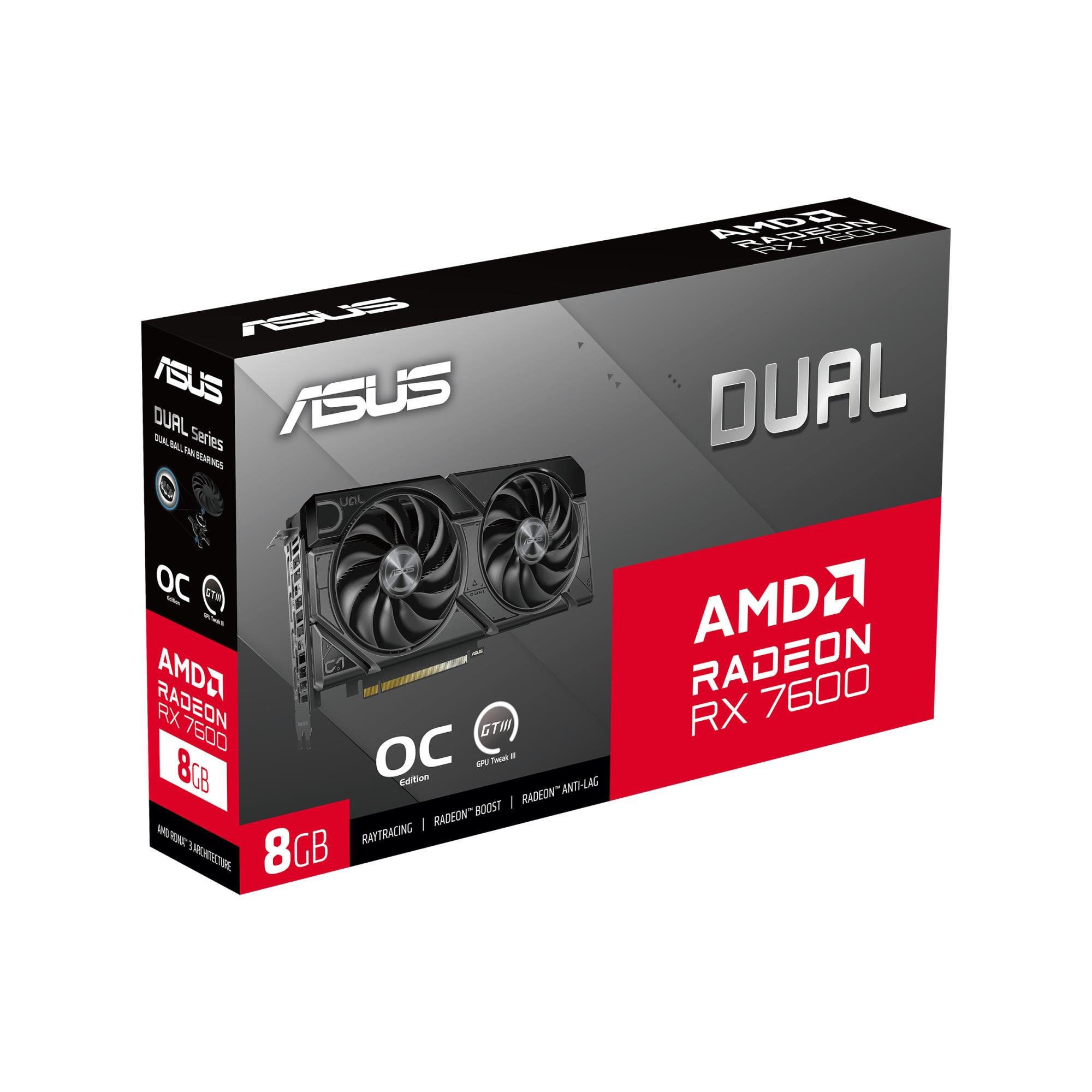 Graphics Card ASUS AMD Radeon RX 7600 8 GB GDDR6 128 bit PCIE 4.0 8x Two and Half Slot Fansink 1xHDMI 3xDisplayPort DUAL-RX7600-O8G-EVO - Image 16