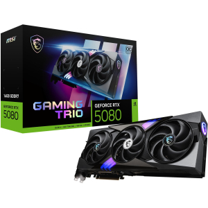 Graphics Card MSI NVIDIA GeForce RTX 5080 16 GB GDDR7 256 bit PCIE 5.0 16x Dual Slot Fansink 1xHDMI 3xDisplayPort RTX508016GGAMTRIOOC