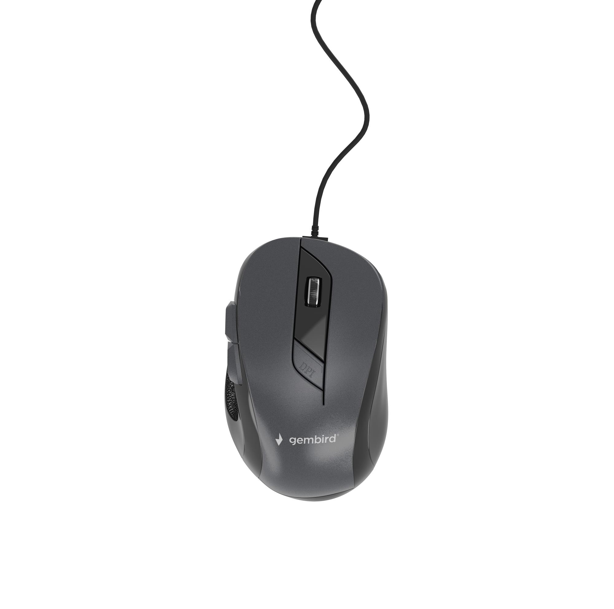 MOUSE USB OPTICAL BLACK/GREY/MUS-6B-01-BG GEMBIRD - Image 4