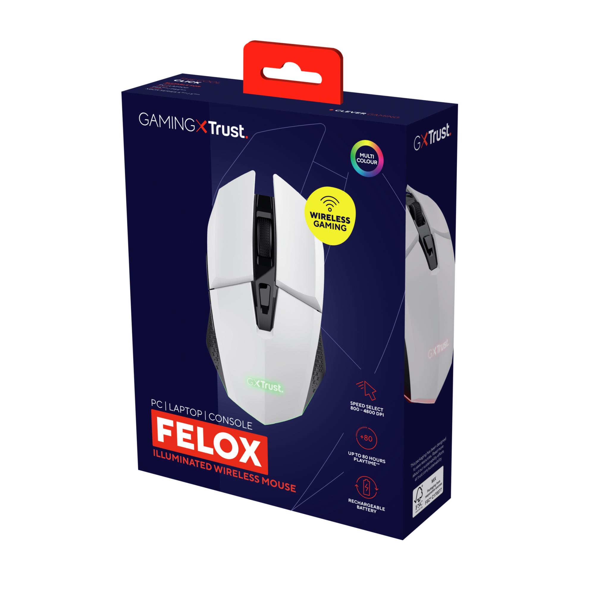MOUSE USB OPTICAL WRL WHITE/GXT110W FELOX 25069 TRUST - Image 11