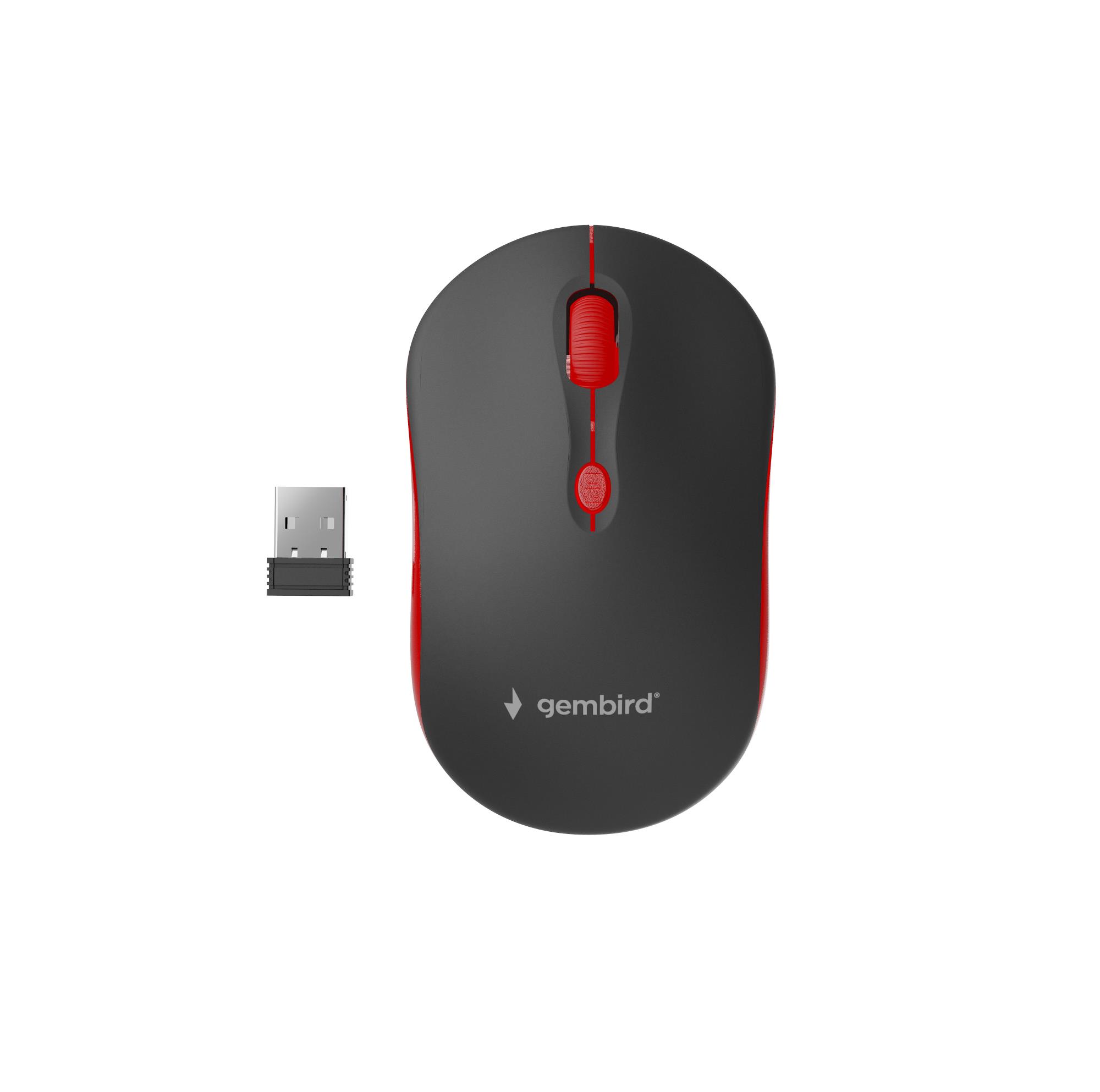 MOUSE USB OPTICAL WRL BLACK/RED MUSW-4B-03-R GEMBIRD - Image 4