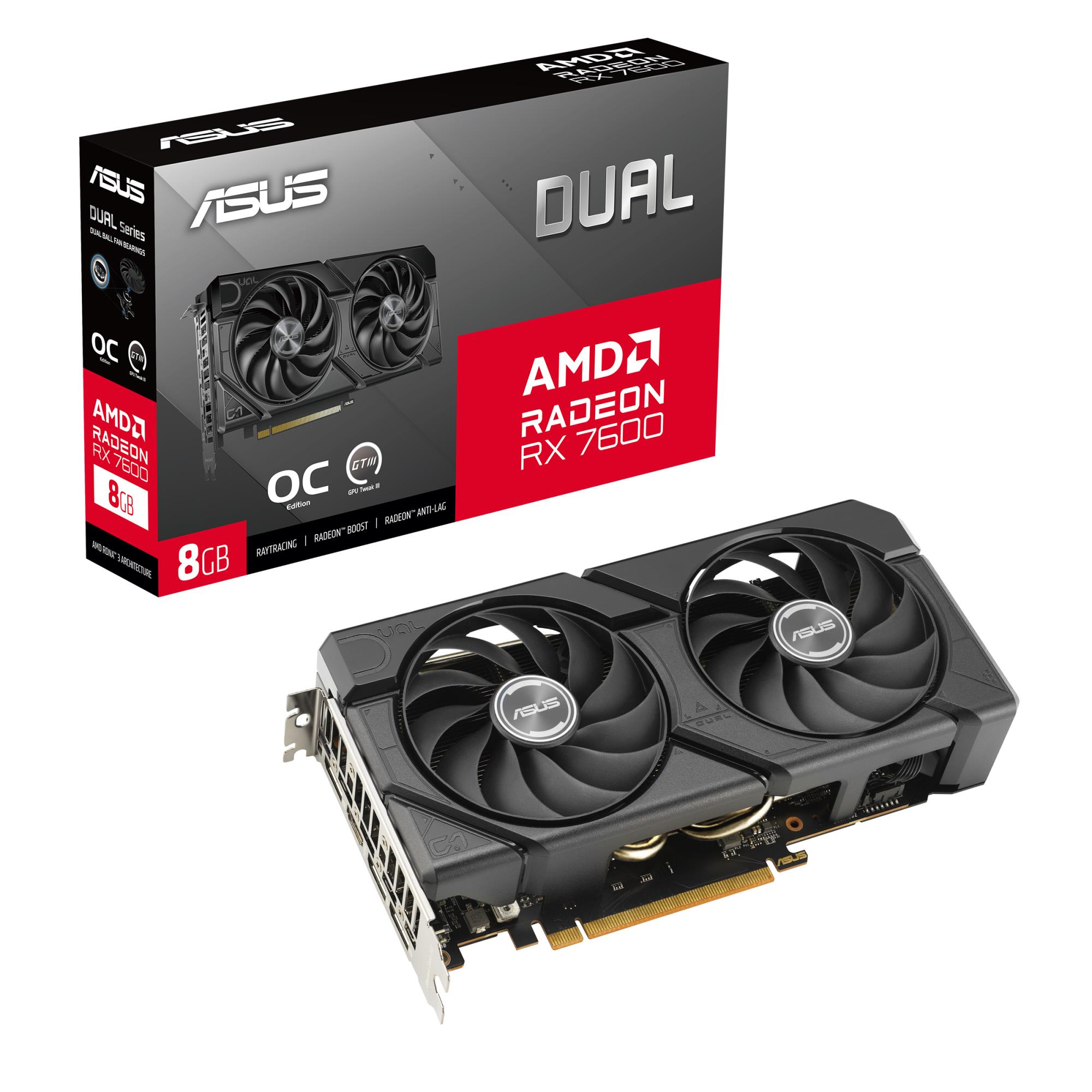 Graphics Card ASUS AMD Radeon RX 7600 8 GB GDDR6 128 bit PCIE 4.0 8x Two and Half Slot Fansink 1xHDMI 3xDisplayPort DUAL-RX7600-O8G-EVO - Image 15