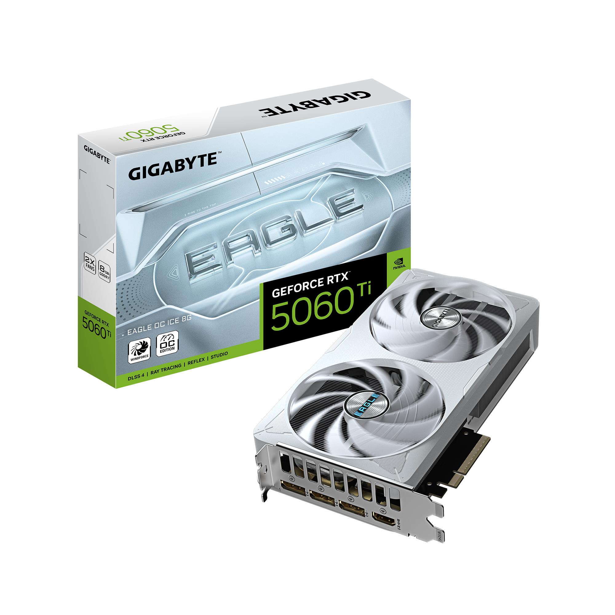 Graphics Card GIGABYTE NVIDIA GeForce RTX 5060 Ti 8 GB GDDR7 128 bit PCIE 5.0 16x GPU 2617 MHz Dual Slot Fansink 1xHDMI 3xDisplayPort GV-N506TEAGLEOCICE-8GD - Image 11