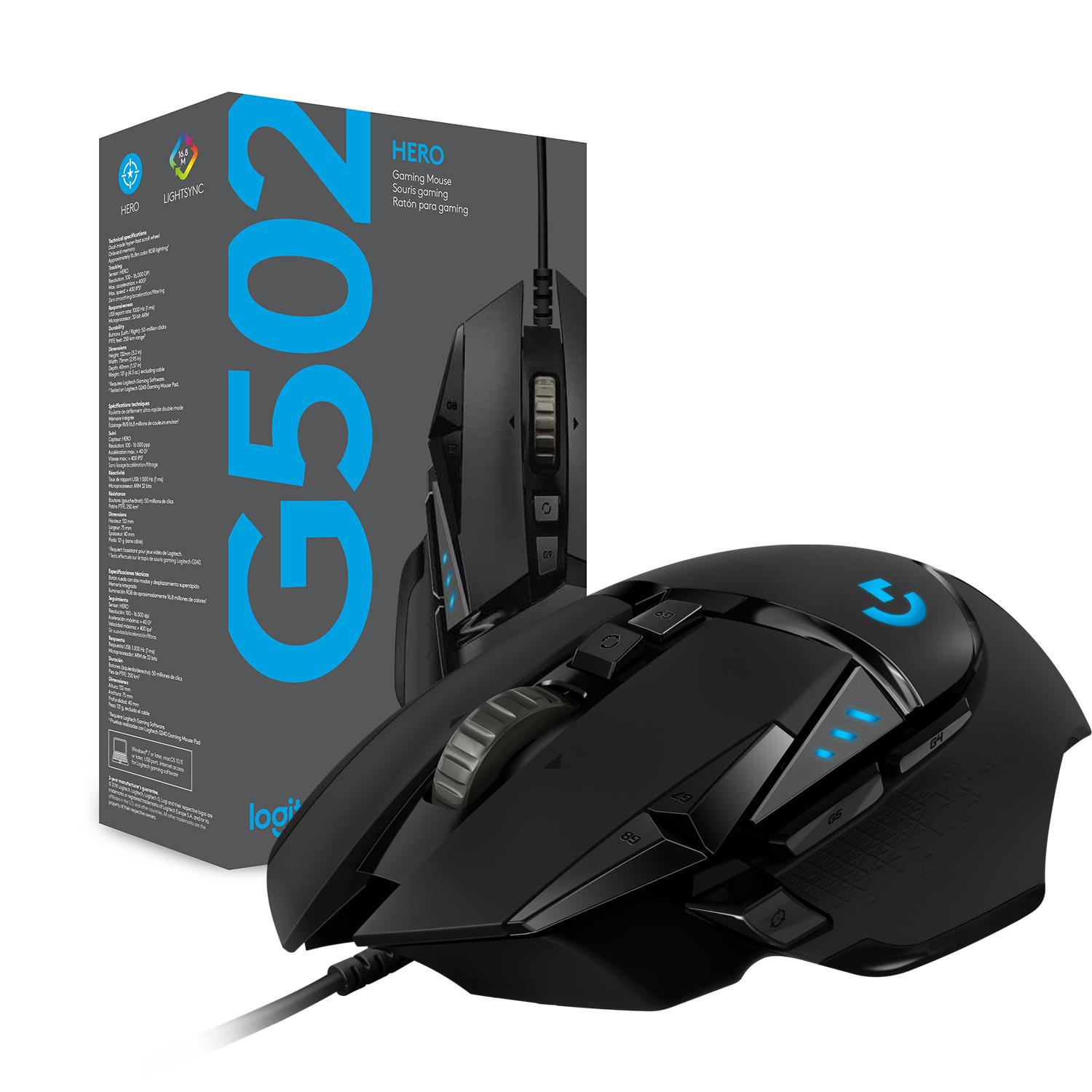 MOUSE USB OPTICAL G502/BLACK 910-005470 LOGITECH - Image 25