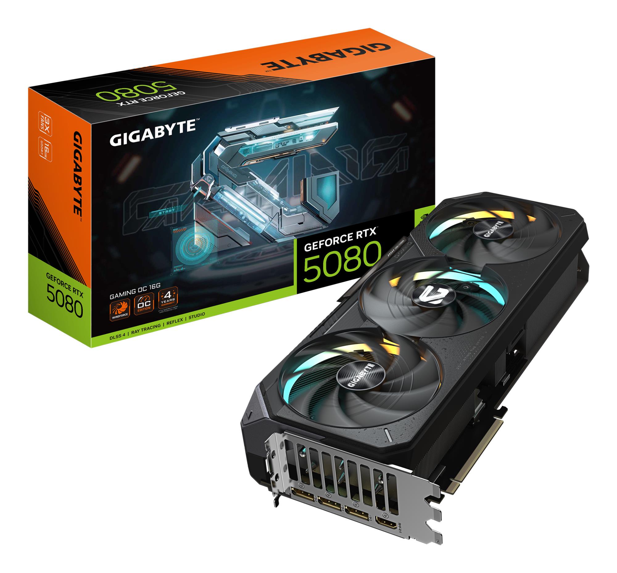 Graphics Card GIGABYTE NVIDIA GeForce RTX 5080 16 GB GDDR7 256 bit PCIE 5.0 16x GPU 2617 MHz Triple slot Fansink 1xHDMI 3xDisplayPort GV-N5080GAMINGOC-16GD - Image 11