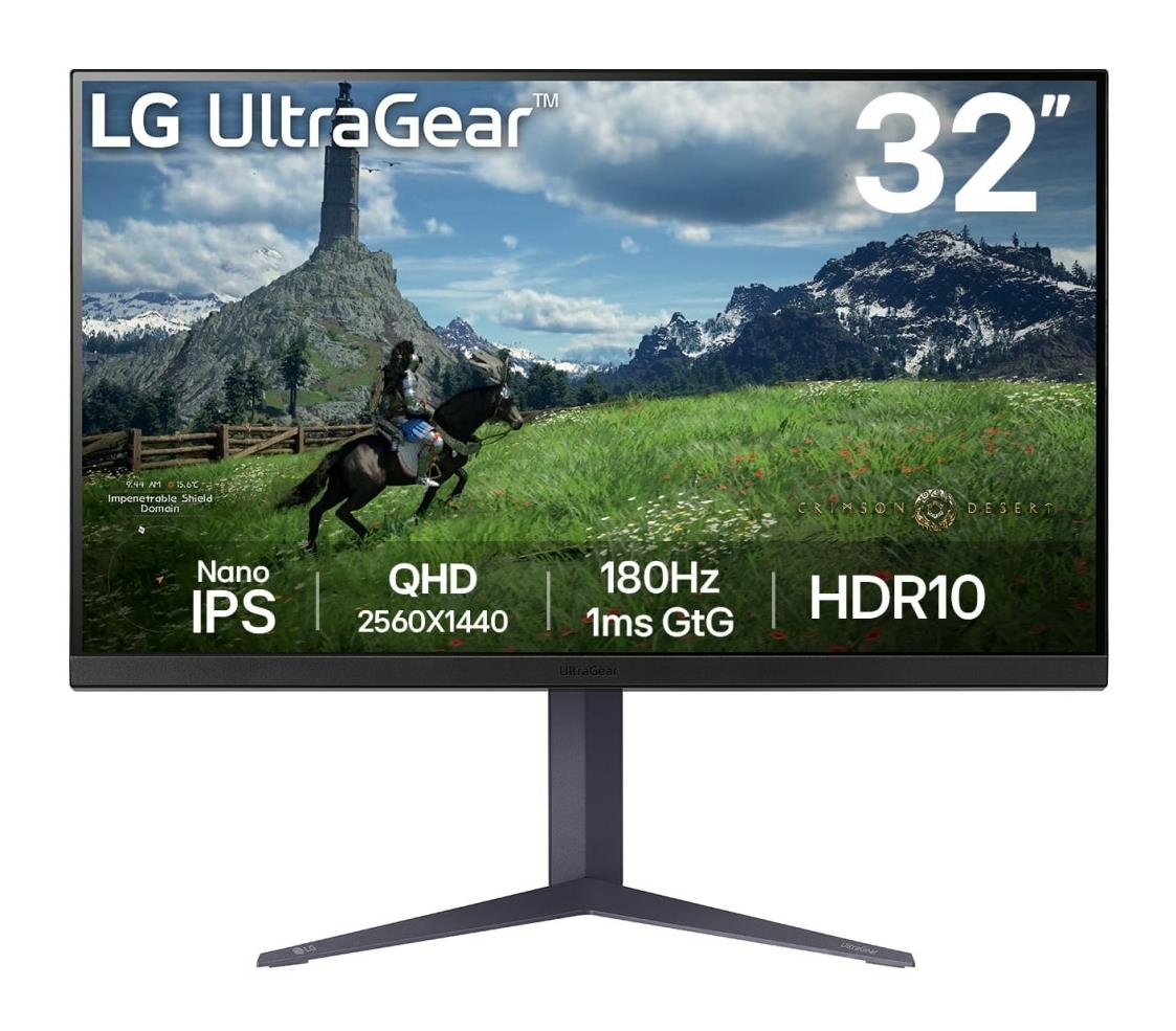LCD Monitor LG 31.5" Panel IPS 2560x1440 16:9 180Hz 1 ms Pivot Height adjustable Tilt Colour Black 32GS85Q-B - Image 6