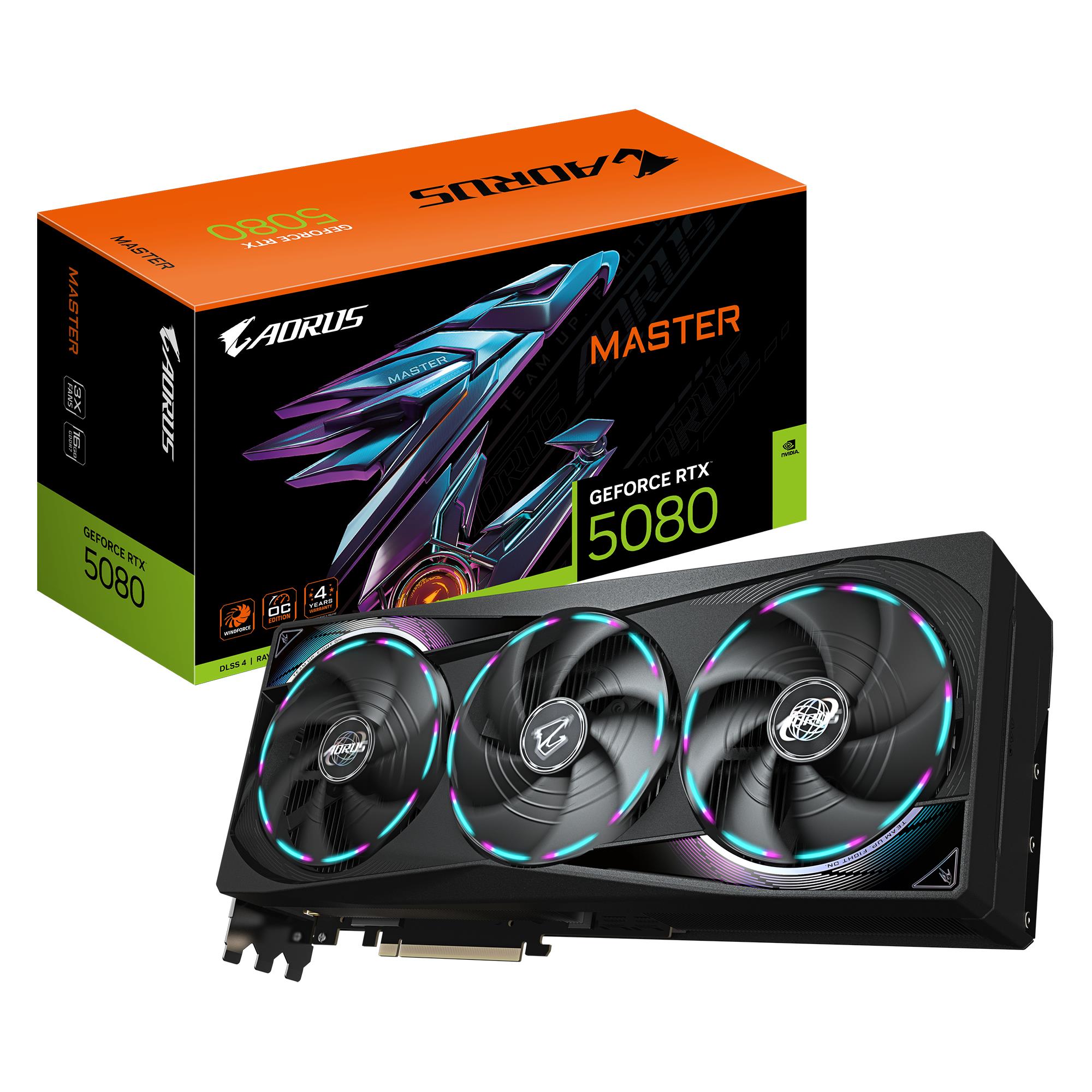 Graphics Card GIGABYTE NVIDIA GeForce RTX 5080 16 GB GDDR7 256 bit PCIE 5.0 16x GPU 2617 MHz Dual Slot Fansink 1xHDMI 3xDisplayPort GV-N5080AORUSM-16GD1.0 - Image 12