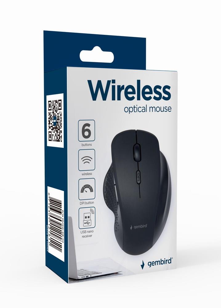 MOUSE USB OPTICAL WRL BLACK/MUSW-6B-02 GEMBIRD - Image 6