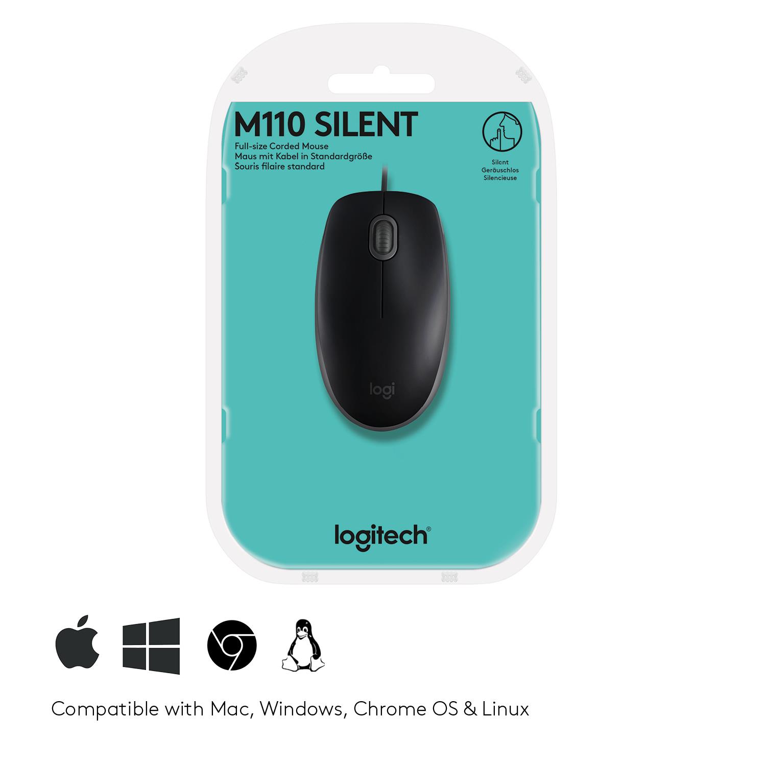 MOUSE USB OPTICAL B110 SILENT/BLACK 910-005508 LOGITECH - Image 8