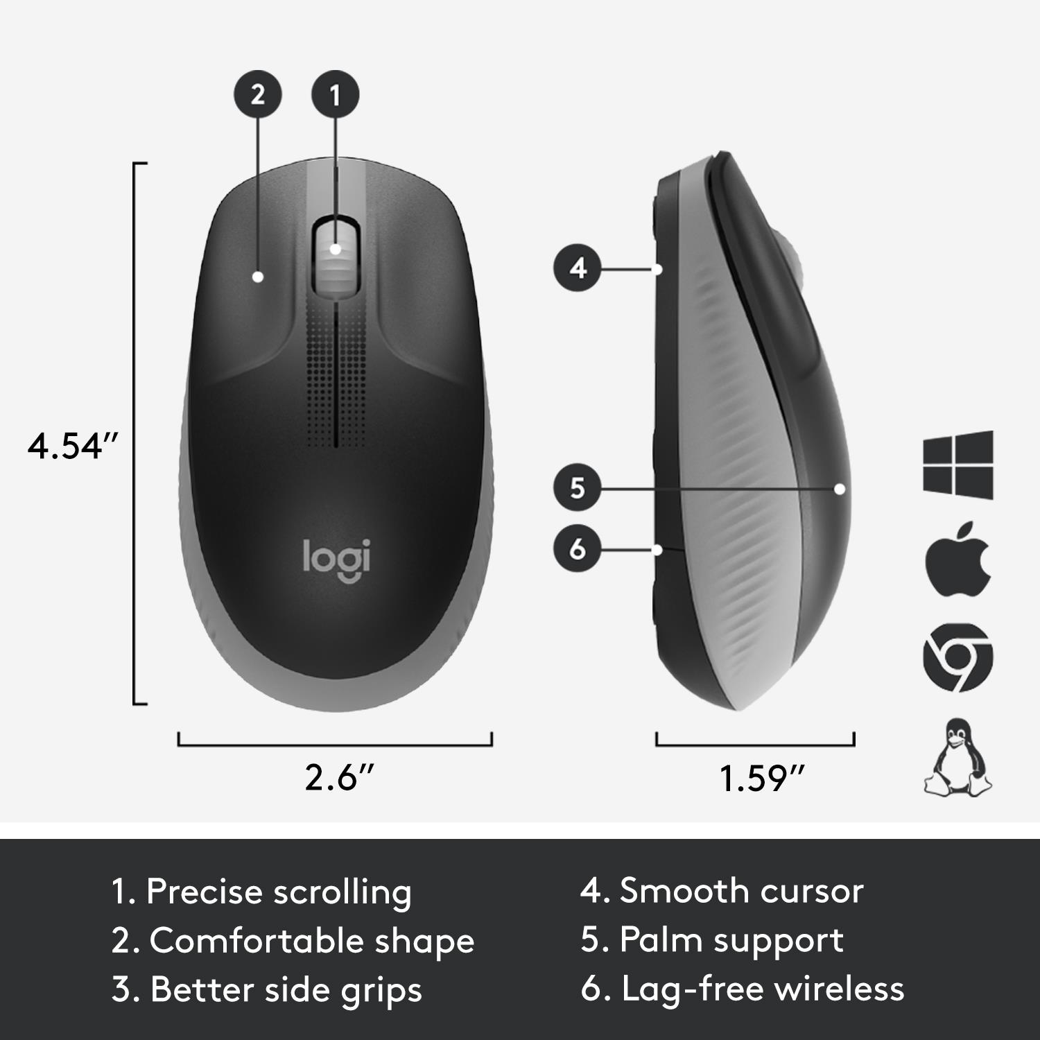 MOUSE USB OPTICAL WRL M190/GREY 910-005906 LOGITECH - Image 15