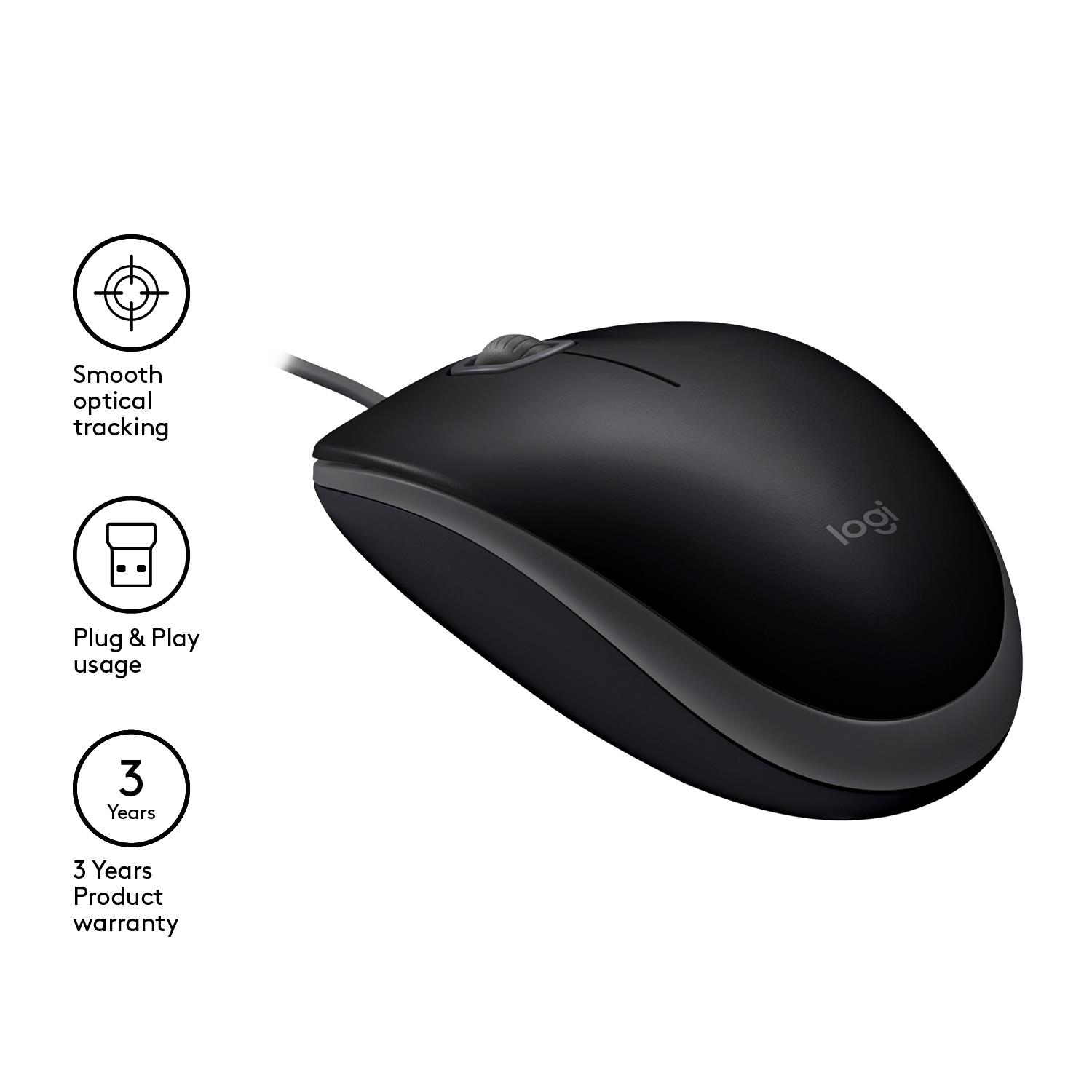 MOUSE USB OPTICAL B110 SILENT/BLACK 910-005508 LOGITECH - Image 7