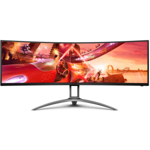 LCD Monitor AOC AG493UCX2 48.8" Gaming/Curved Panel VA 5120x1440 32:9 165Hz Matte 4 ms Speakers Swivel Height adjustable Tilt Colour Black AG493UCX2