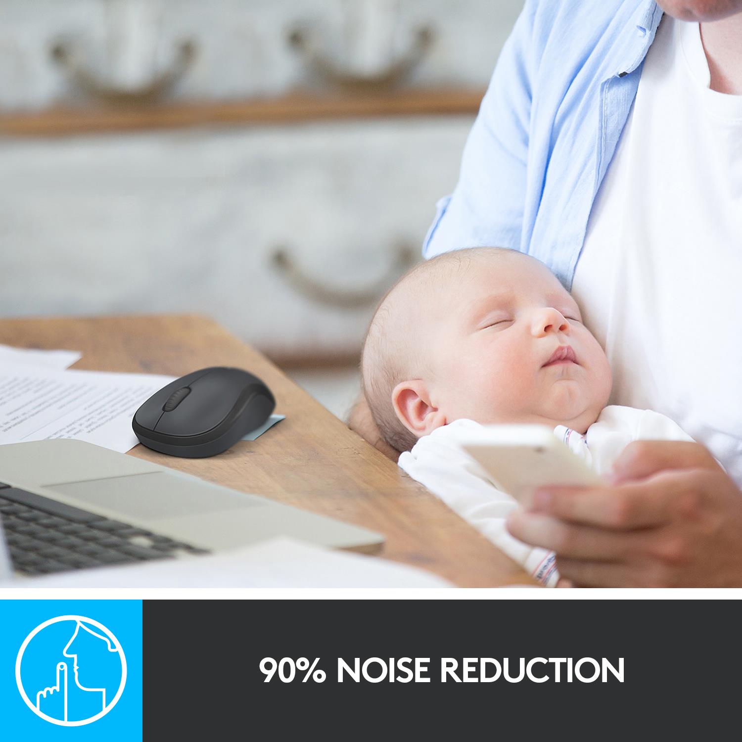 MOUSE USB OPTICAL WRL M220/SILENT B/G 910-004878 LOGITECH - Image 7