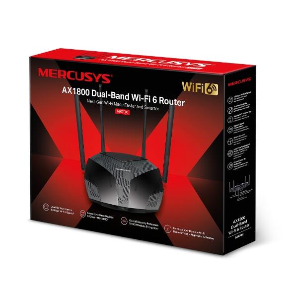 Wireless Router MERCUSYS 1800 Mbps Wi-Fi 6 1 WAN 3x10/100/1000M Number of antennas 4 MR70X - Image 4