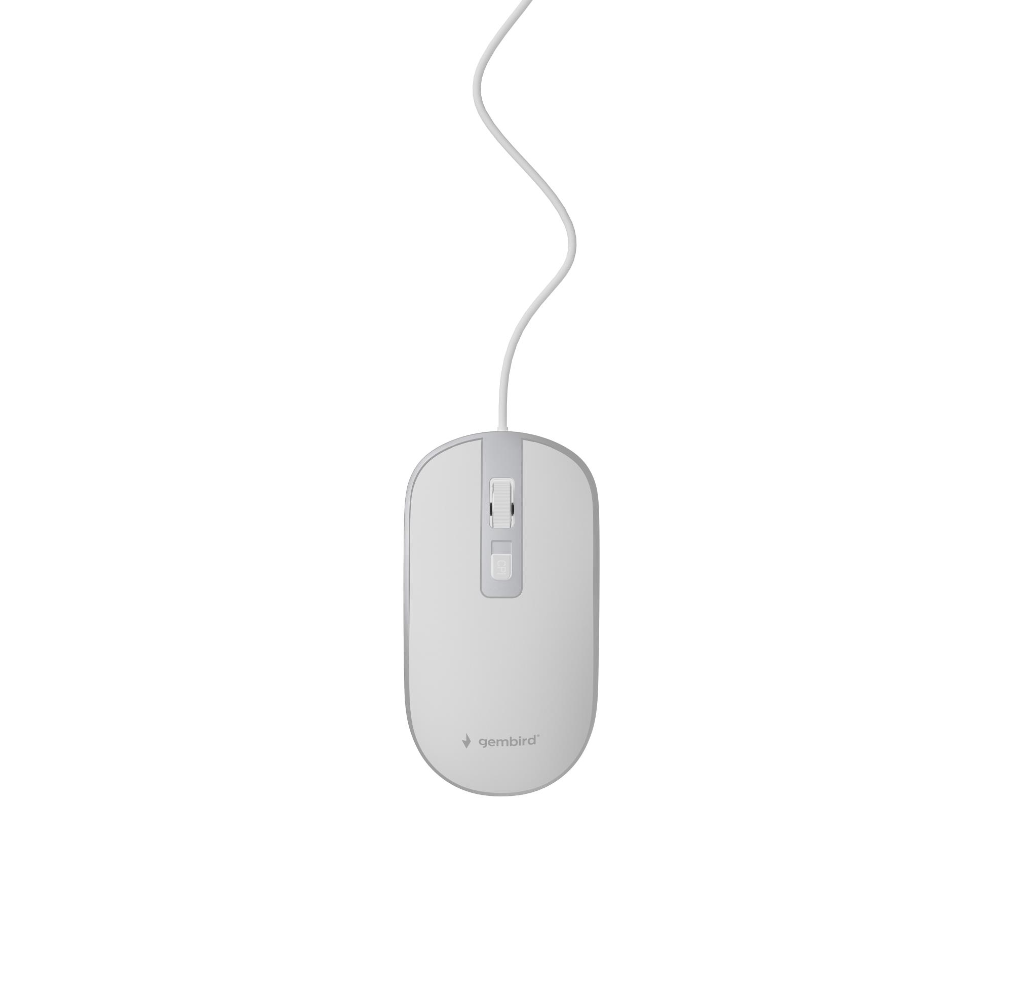 MOUSE USB OPTICAL WHITE/SILVER/MUS-4B-06-WS GEMBIRD - Image 4