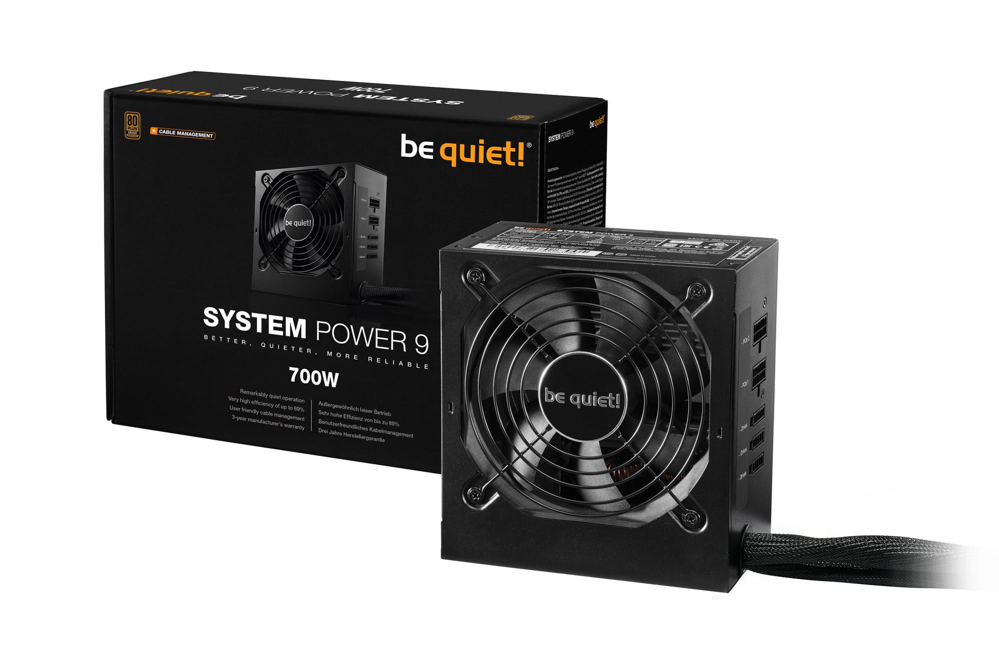 Power Supply BE QUIET 700 Watts Efficiency 80 PLUS BRONZE PFC Active MTBF 100000 hours BN303 - Image 6