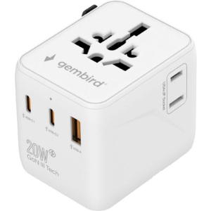 POWER ADAPTER TRAVEL 20W/WHITE TPA-1A2C20-01-W GEMBIRD