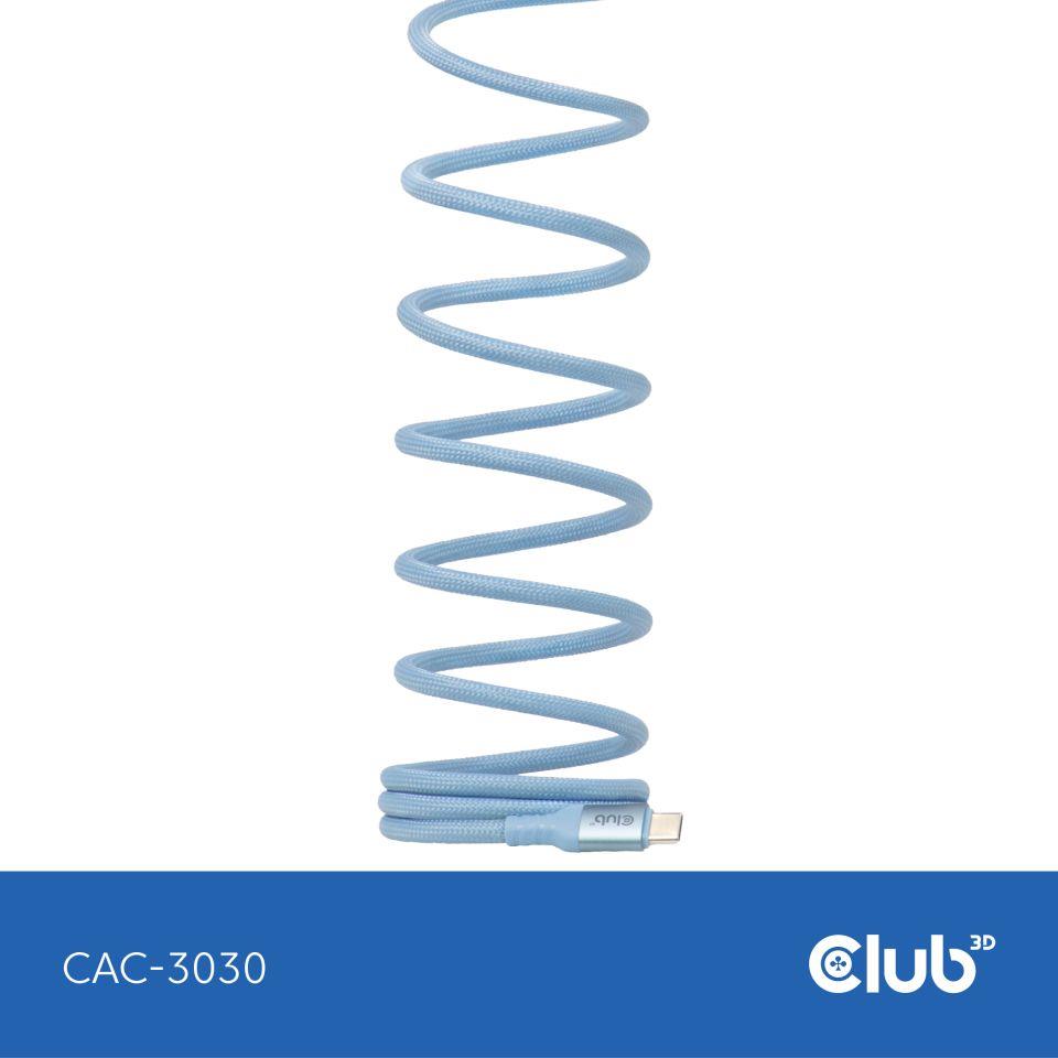 CABLE USB-C TO USB-C 2M/MAGNETIC BLUE CAC-3030 CLUB3D - Image 3