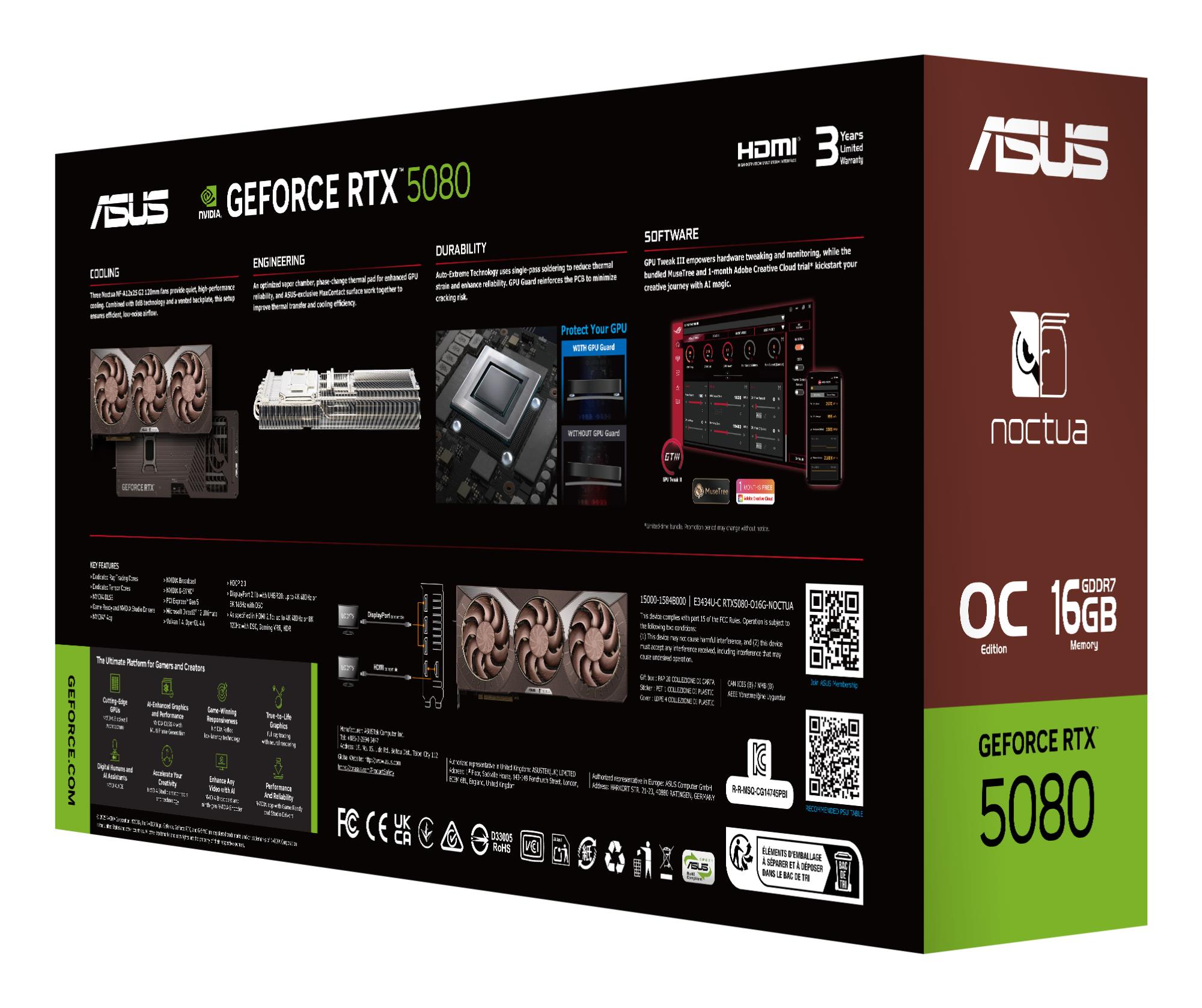 Graphics Card ASUS NVIDIA GeForce RTX 5080 16 GB GDDR7 256 bit PCI Express 5.0 Active RTX5080-O16G-NOCTUA - Image 67