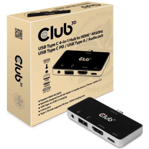 I/O HUB 4IN1 USB-C TO HDMI/100W CSV-1591 CLUB3D