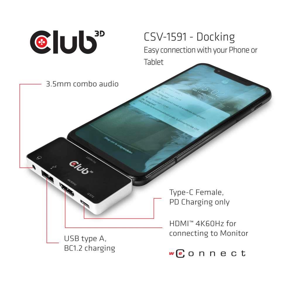 I/O HUB 4IN1 USB-C TO HDMI/100W CSV-1591 CLUB3D - Image 4