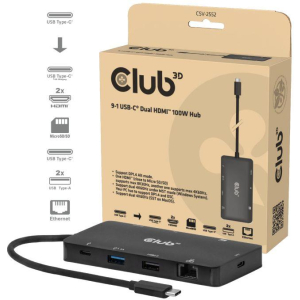 I/O HUB 9IN1 USB-C/100W CSV-2552 CLUB3D