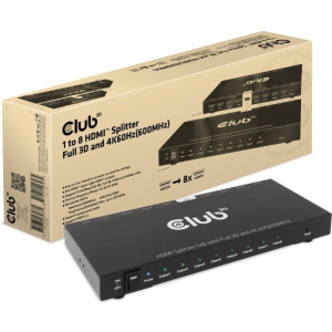 I/O VIDEO SPLITTER HDMI 8PORT/3D 4K 60HZ CSV-1383 CLUB3D