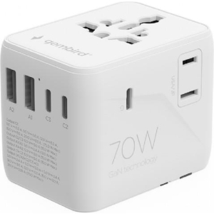 POWER ADAPTER TRAVEL 70W/WHITE TPA-2A3C70-01-W GEMBIRD