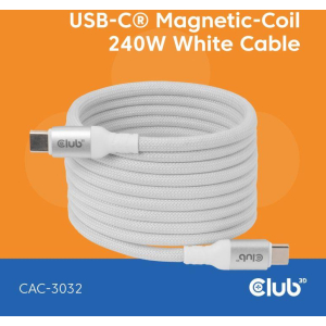 CABLE USB-C TO USB-C 2M/MAGNETIC WHITE CAC-3032 CLUB3D