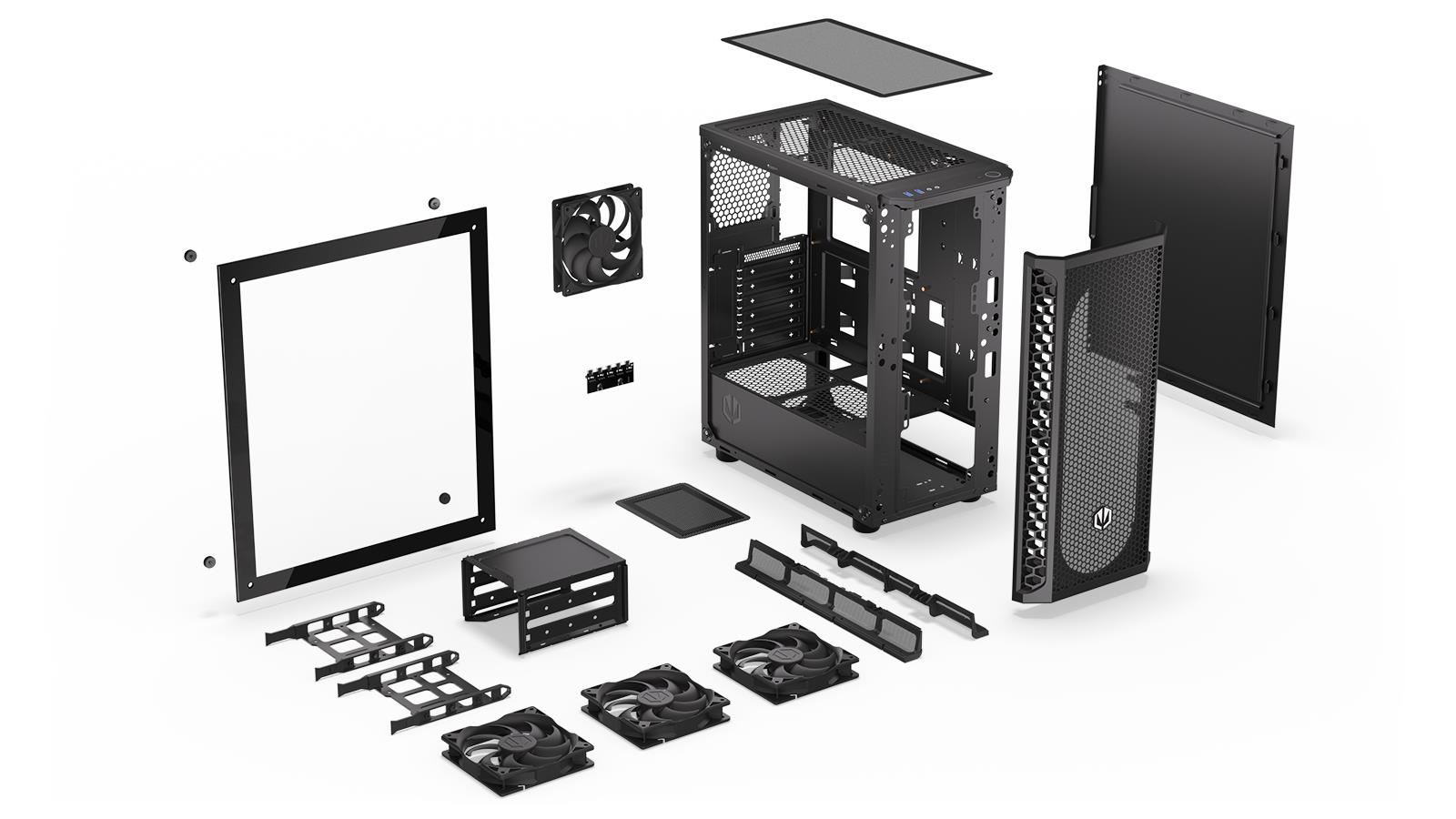 Case ENDORFY Signum 300 Air MidiTower Case product features Transparent panel Not included ATX MicroATX MiniITX Colour Black EY2A005 - Image 37