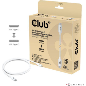 CABLE USB-C TO USB-C 1.2M/WHITE CAC-1572 CLUB3D