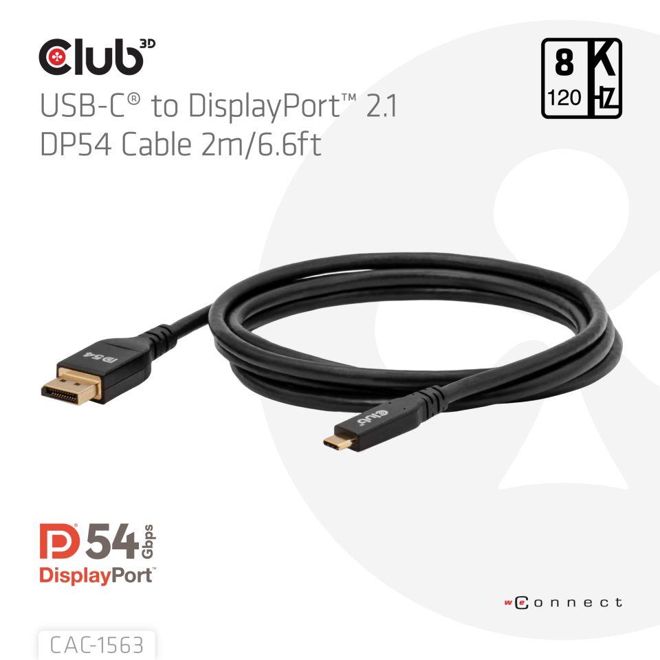 CABLE USB-C TO DP 2M/M/M CAC-1563 CLUB3D - Image 2