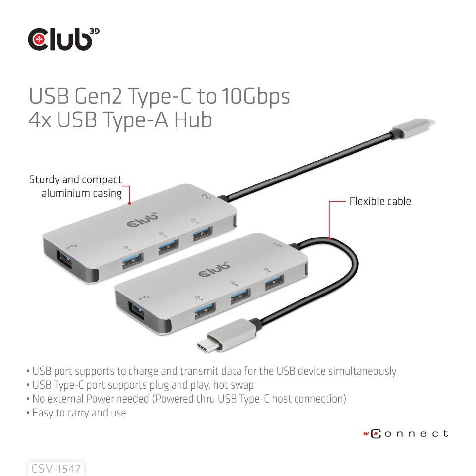 I/O HUB USB-C TO USB 4PORT/M/F CSV-1547 CLUB3D - Image 2