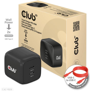 MOBILE CHARGER WALL USB-C DUAL/45W CAC-1909EU CLUB3D