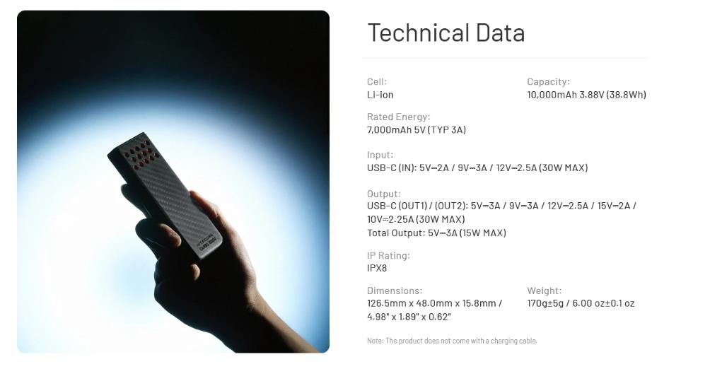 POWER BANK 10000MAH/CARBO 10000 G2 BLUE NITECORE - Image 3