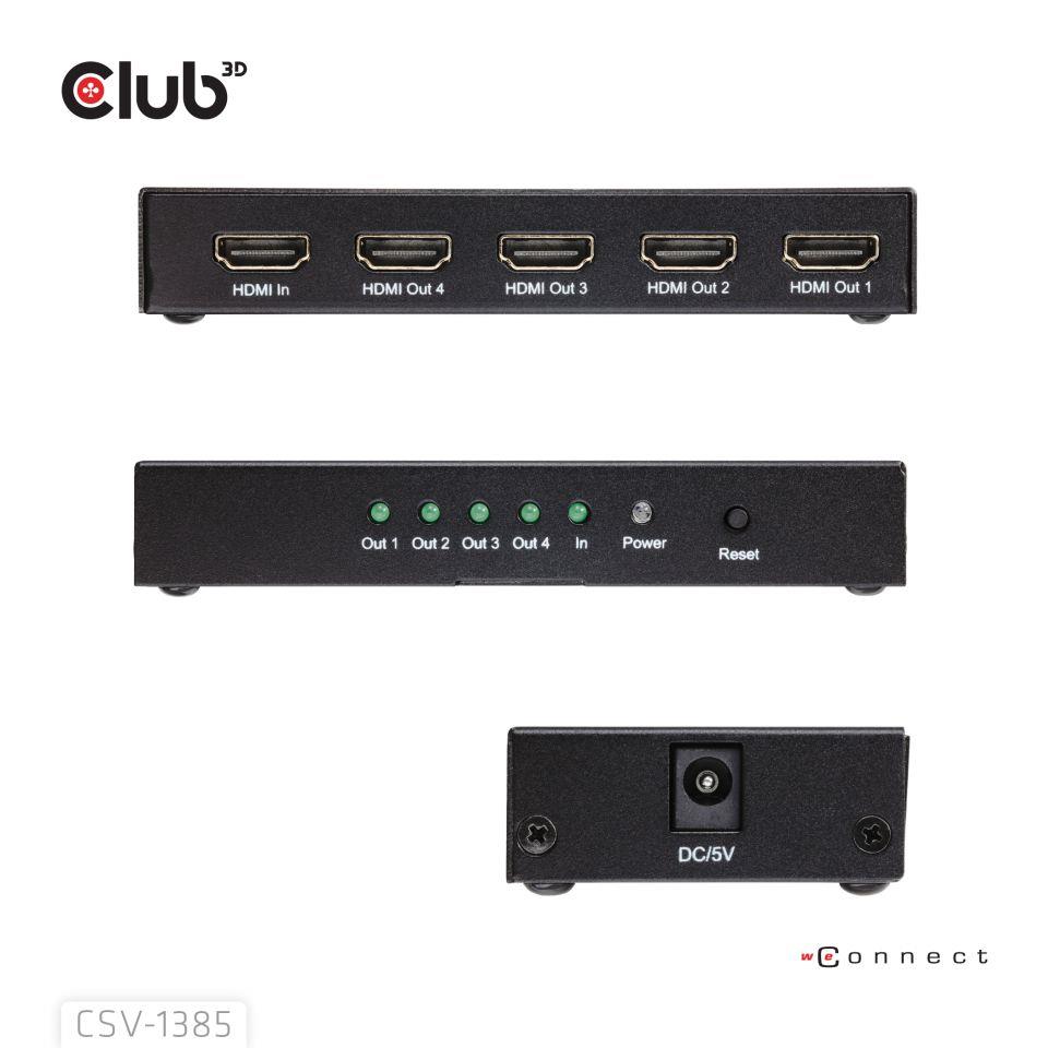 I/O VIDEO SPLITTER HDMI 4PORT/4K 120HZ CSV-1385 CLUB3D - Image 3