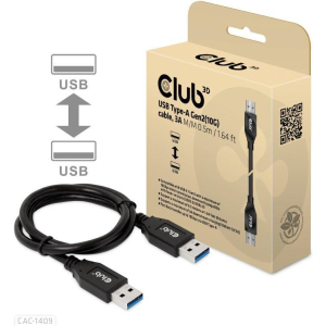 CABLE USB3.1 3A 0.5M/M/M CAC-1409 CLUB3D
