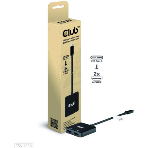 I/O HUB USB-C TO HDMI 2PORT/MST CSV-1558 CLUB3D